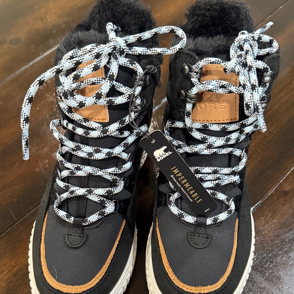 Sorel One Ave Trek Faux Fur Trim Waterproof Sneaker Boot - Picture 2 of 6